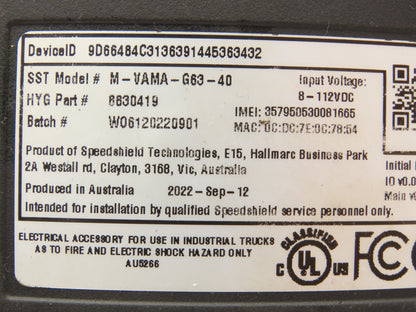 Speedshield M-VAMA-G63-40 Velocity Asset Manager Module Off Hyster E80XN