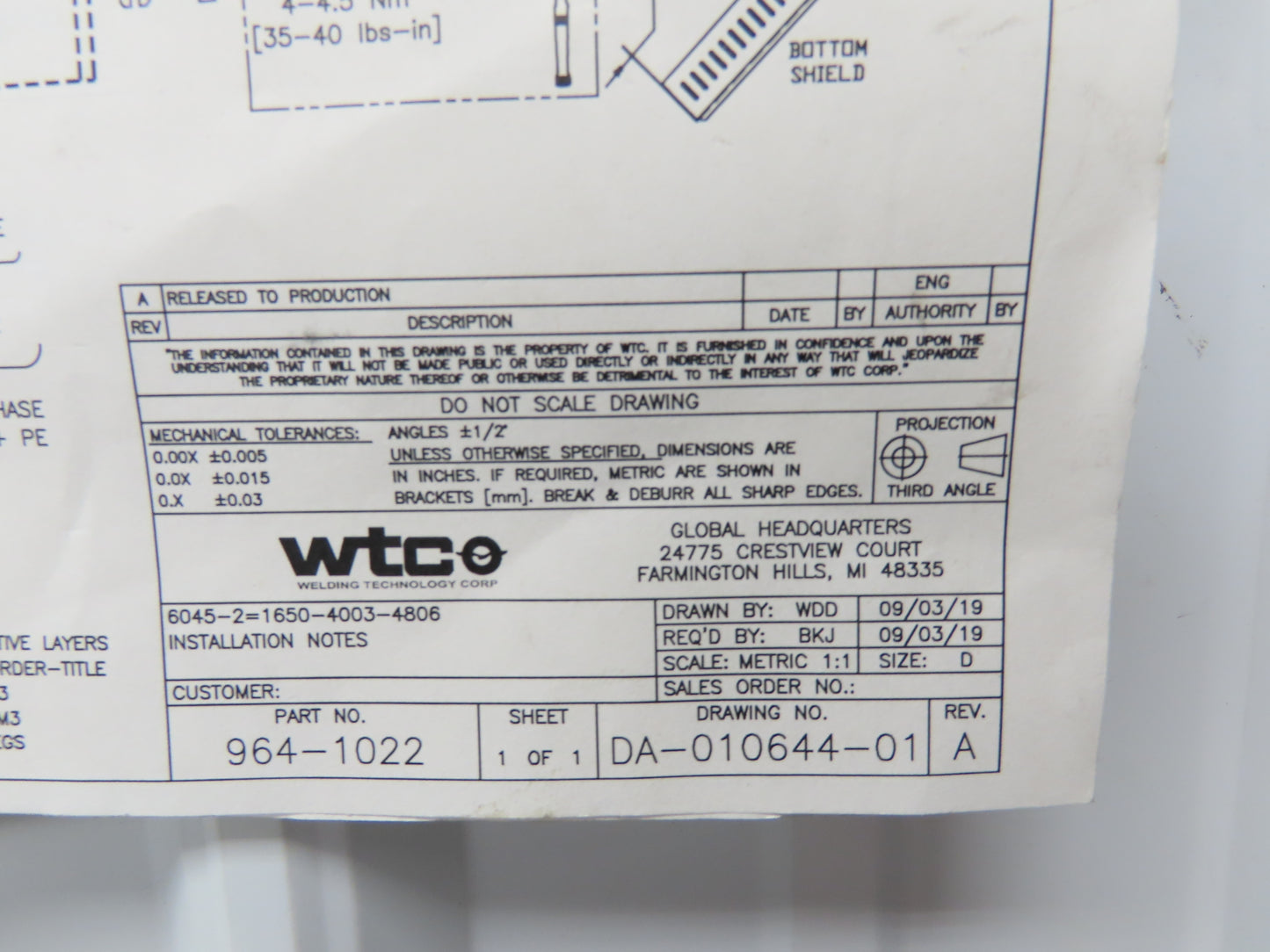 Welding Technology WTCO WTCO SCR ASSY-G6-3 902-0106 Resistance Welding Inverter