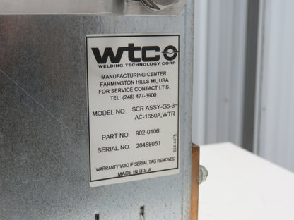 Welding Technology WTCO WTCO SCR ASSY-G6-3 902-0106 Resistance Welding Inverter
