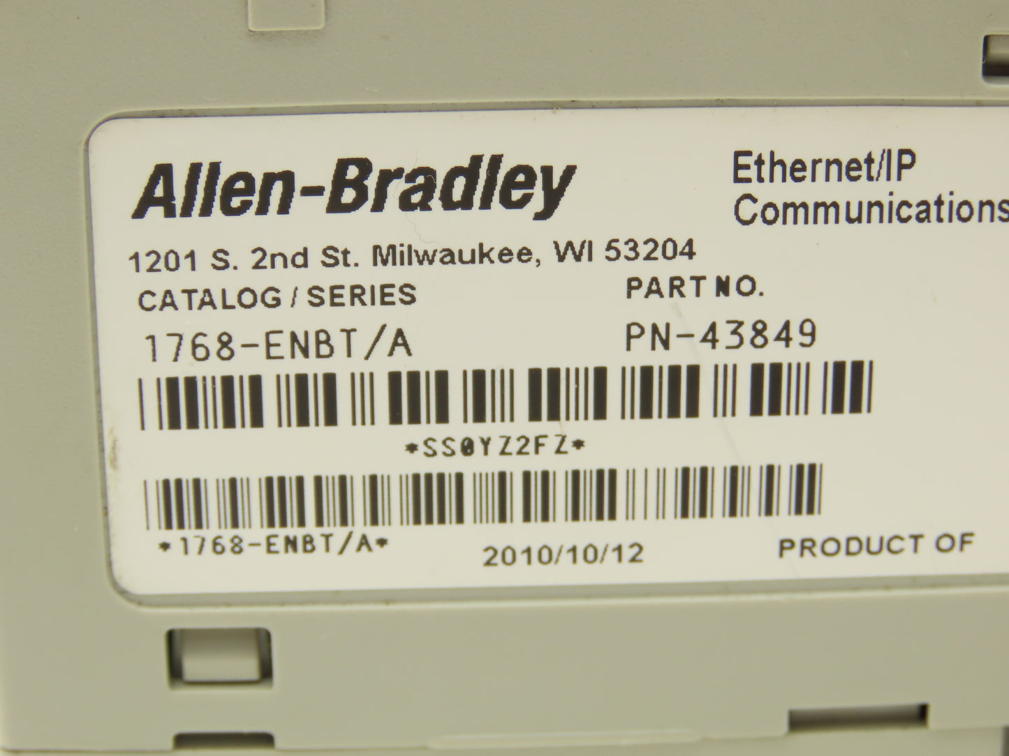 Allen Bradley 1768-ENBT Ethernet IP Communication Interface Module Ser A Rev 2.3
