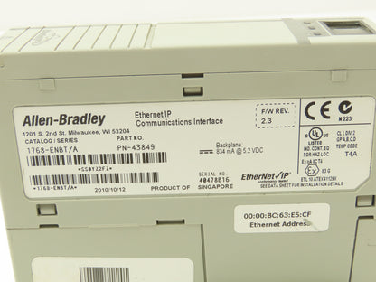 Allen Bradley 1768-ENBT Ethernet IP Communication Interface Module Ser A Rev 2.3