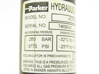 Parker ACP04AD008R57H Forklift Hydraulic Accumulator 900 PSI Off Hyster E80XN