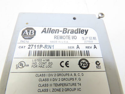 Allen Bradley 2711P-RN1 Remote I/O Communication Module PanelView Plus Ser A