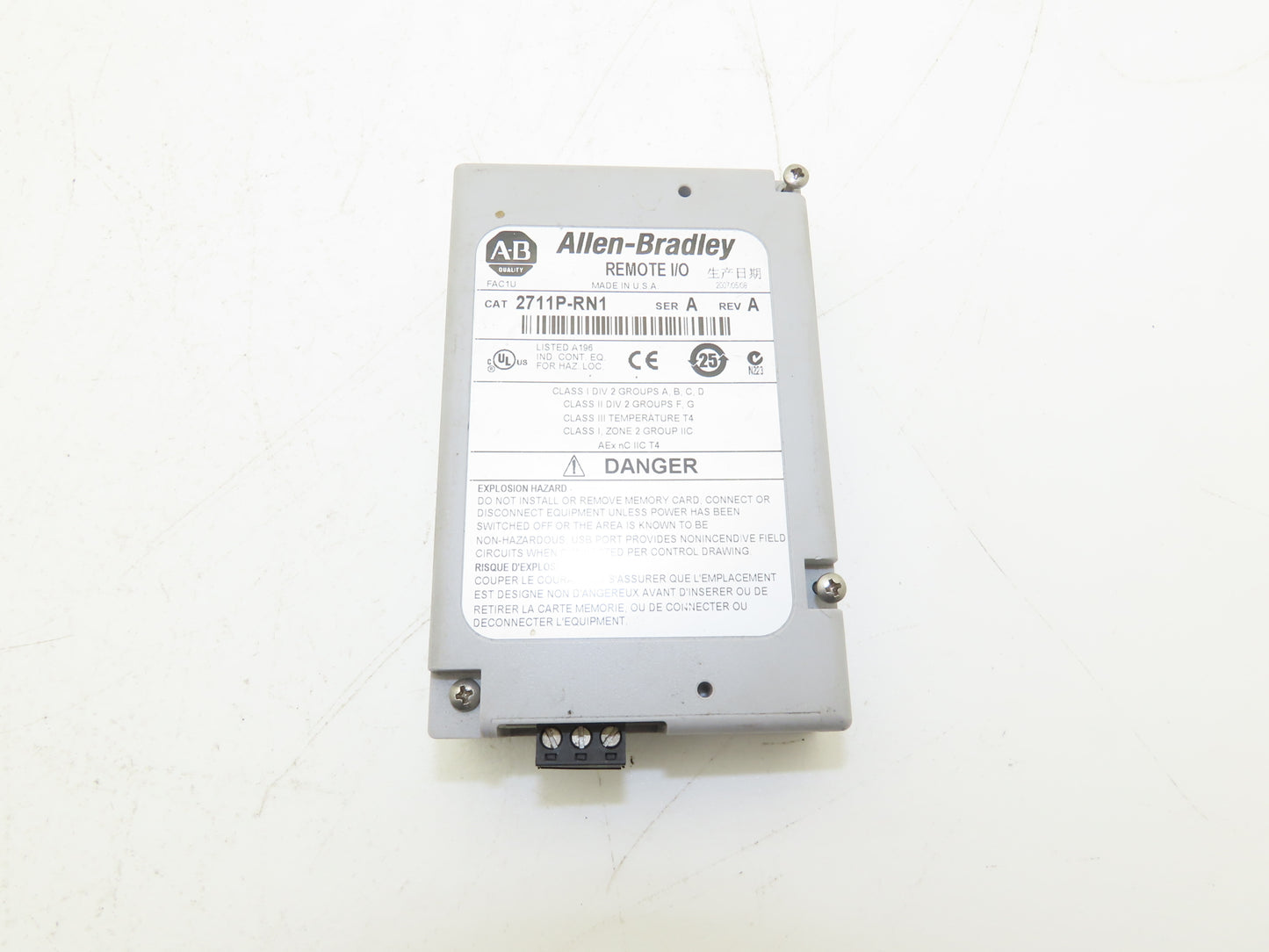 Allen Bradley 2711P-RN1 Remote I/O Communication Module PanelView Plus Ser A