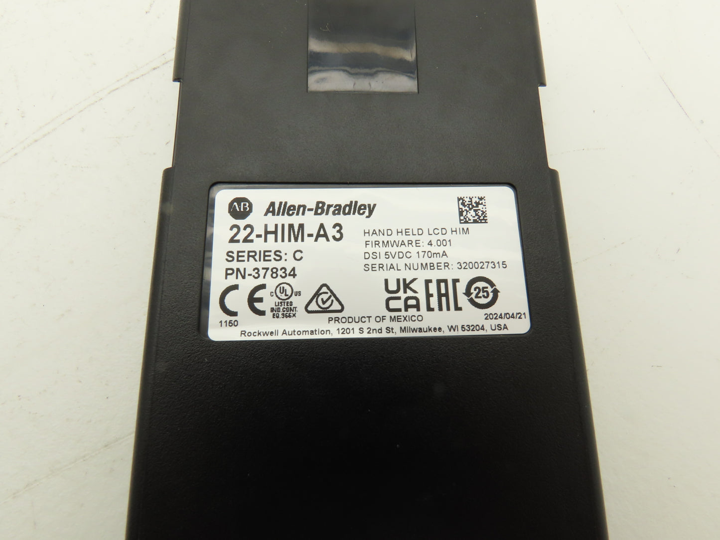 Allen Bradley 22-HIM-A3 Powerflex VFD Handheld Control Keypad LCD Display Ser C