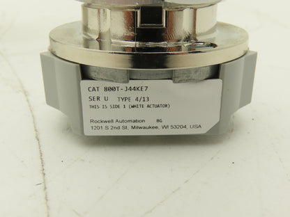 Allen Bradley 800T-J44KE7 Keyed Selector Switch 3-Position w/Key Series U