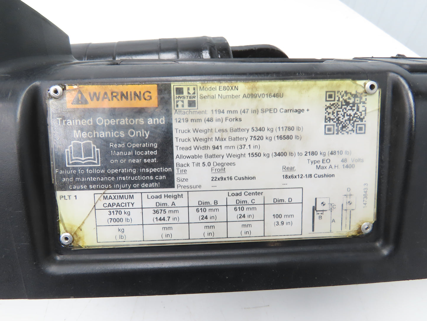Hyster 1504880 Forklift  Hydraulic Forklift Tilt Cylinder From E80XN