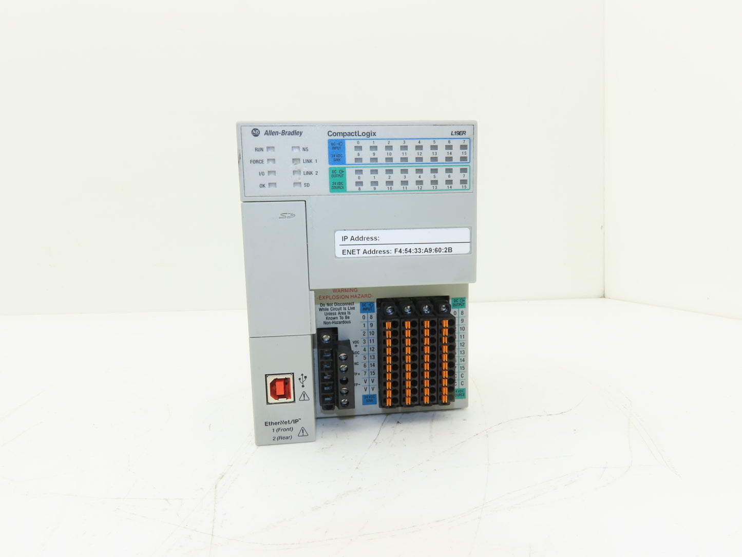 Allen Bradley 1769-L19ER-BB1B CompactLogix L19 Controller 1MB 16 DI/16 DO 24VDC