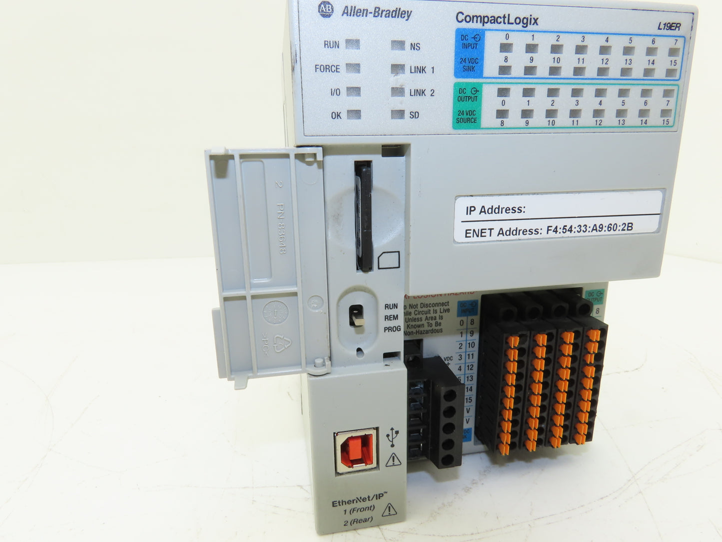 Allen Bradley 1769-L19ER-BB1B CompactLogix L19 Controller 1MB 16 DI/16 DO 24VDC
