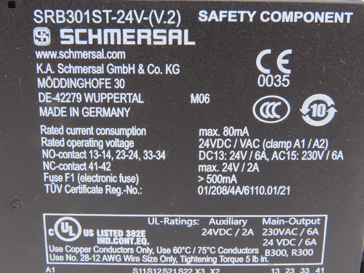 Schmersal SRB301ST-24V-(V.2) Safety Relay Module 103006151