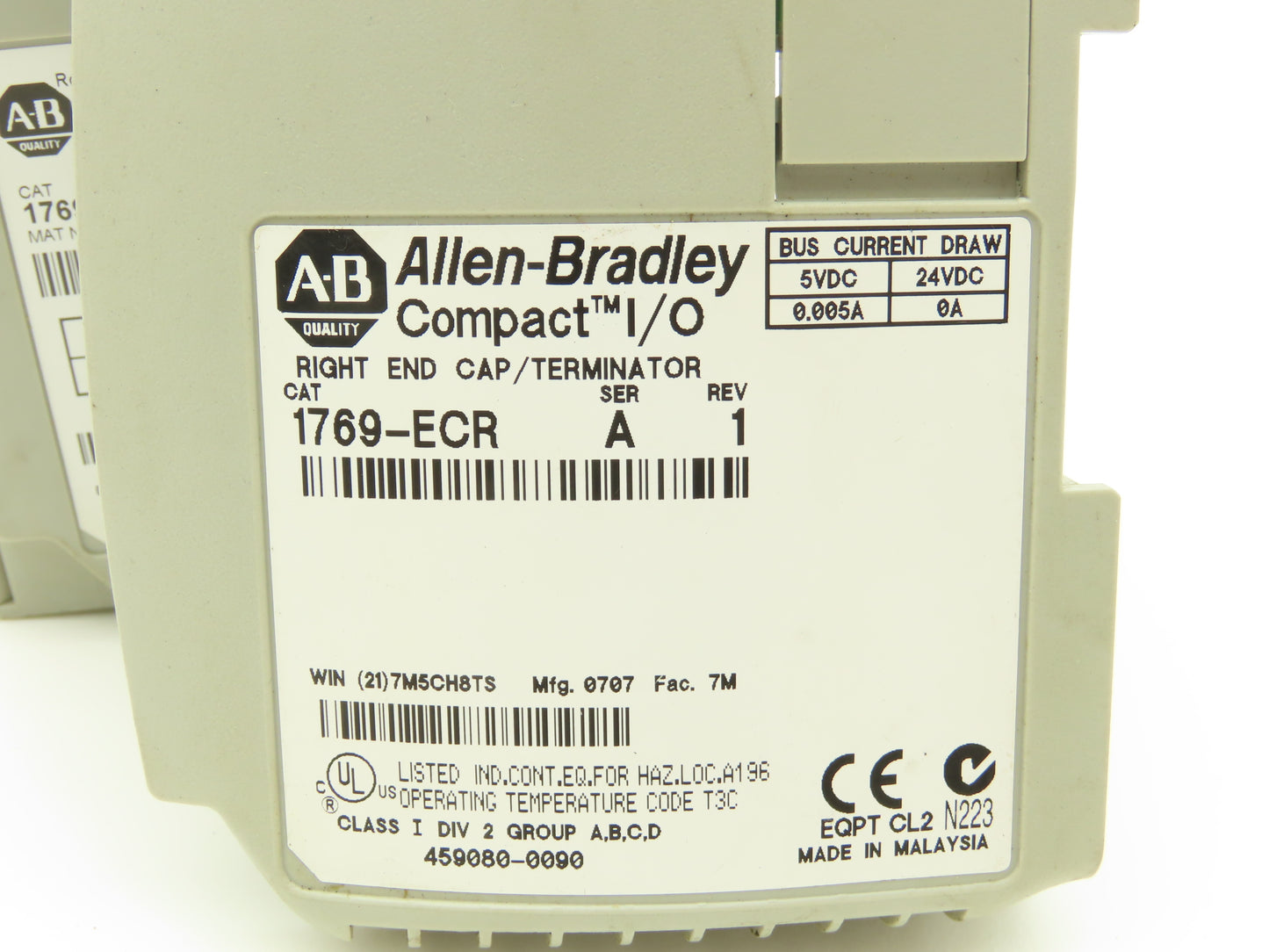 Allen Bradley 1769-PA2 Compact I/O Power Supply Series A W/Terminator End Cap