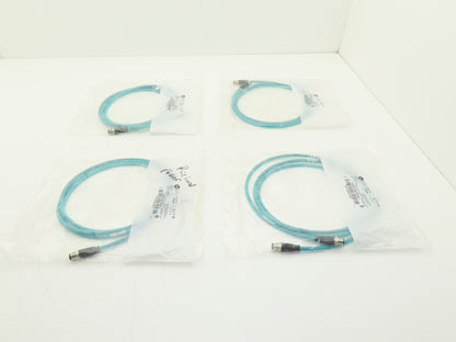 Allen Bradley 1585D-M4TBDM-2 Ethernet Media Patchcord M12 Male 2M Ser B Lot of 4