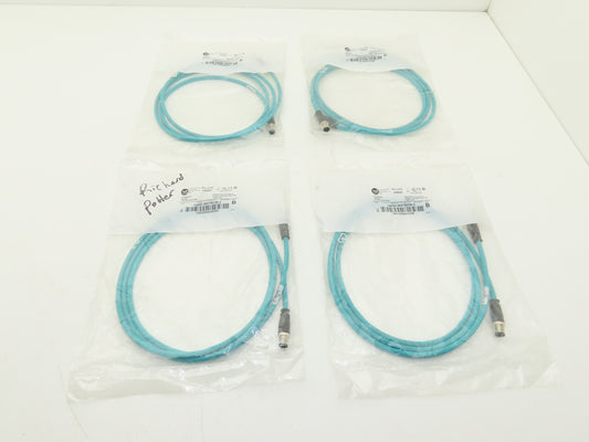 Allen Bradley 1585D-M4TBDM-2 Ethernet Media Patchcord M12 Male 2M Ser B Lot of 4