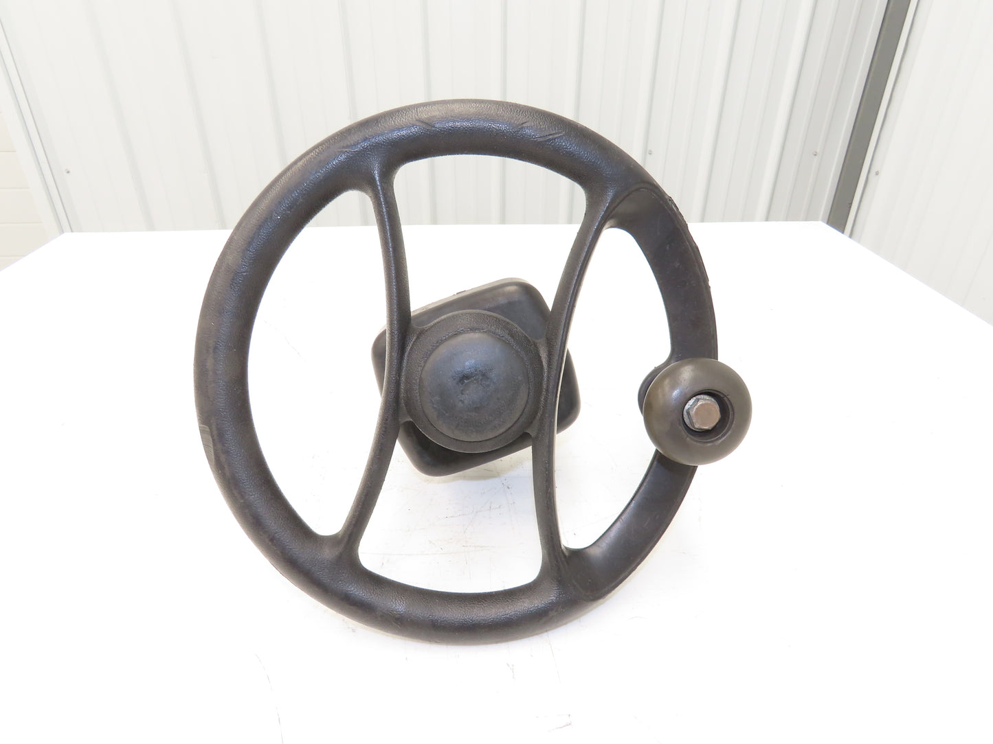 Hyster 8808585 Forklift Steering Wheel & Bracket Assembly Removed From E80XN