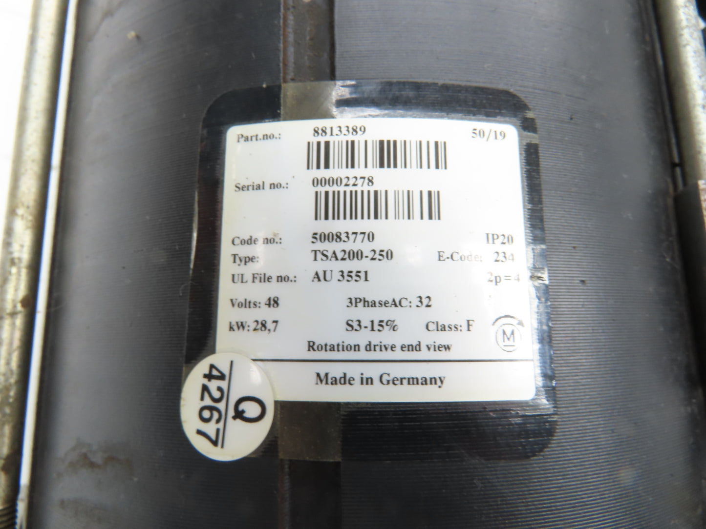 Hyster 8813389 Forklift Hydraulic Motor 48V & Pump 8811653 Removed From E80XN
