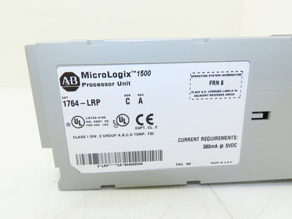 Allen Bradley 1764-LRP MicroLogix 1500 Processor Unit Ser C Rev A FRN 6