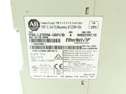 Allen Bradley 1769-L27ERM-QBFC1B CompactLogix 750KB DI/O Controller Ser A E-net