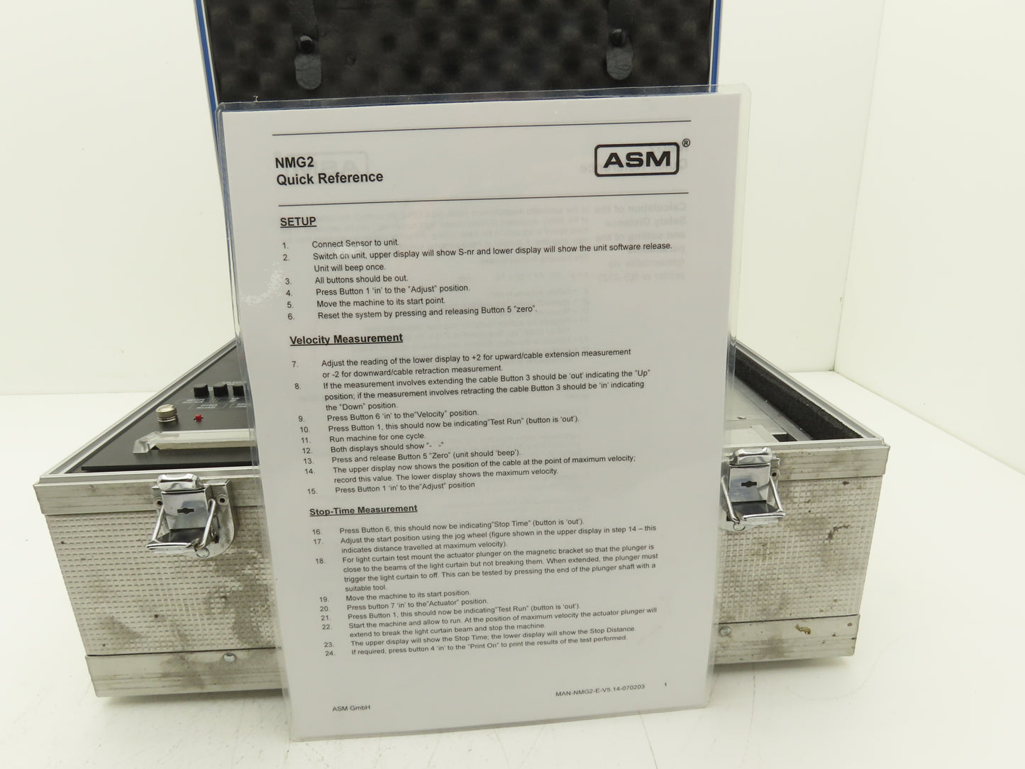 ASM NMG2-2500-P-MEM Machine Safety Guard Stop-Time Measuring System STM