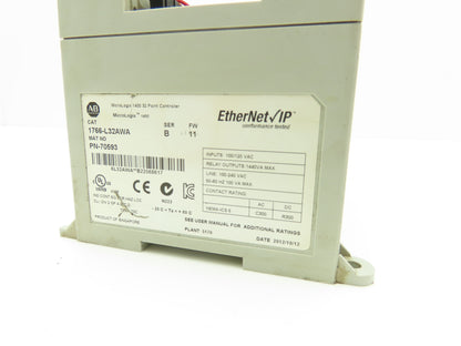 Allen Bradley 1766-L32AWA MicroLogix 1400 Controller Module 32Pt Series B FW 11