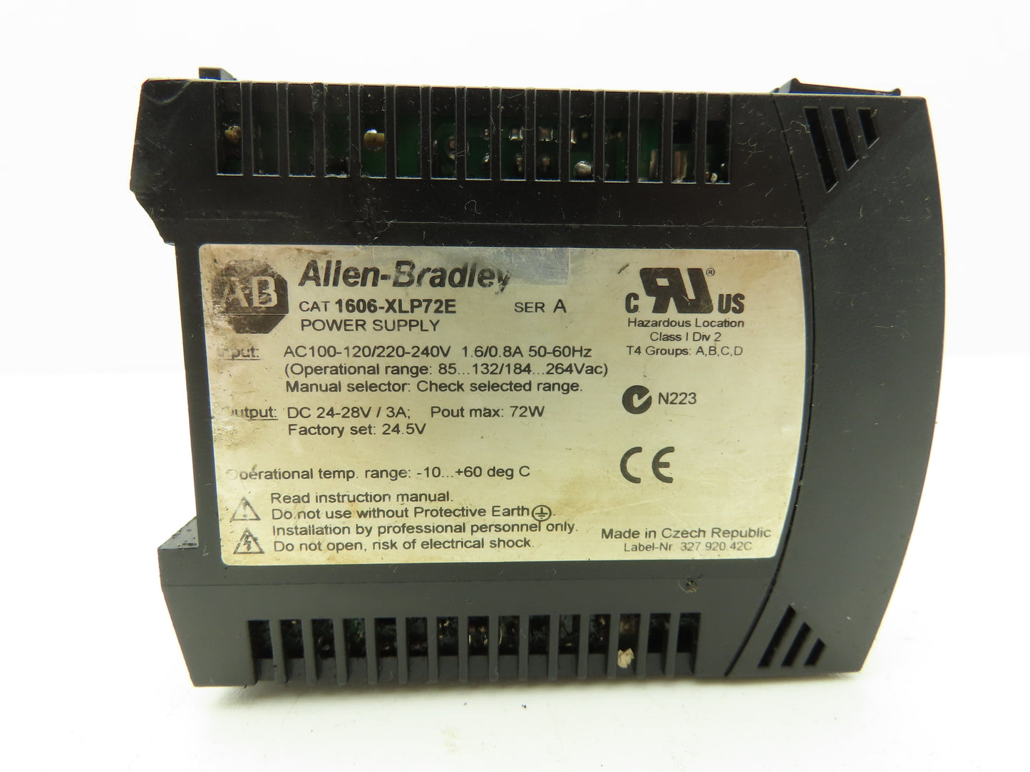 Allen Bradley 1606-XLP72E Power Supply 24VDC 72W 3A 120/240V