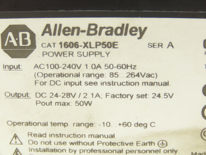Allen Bradley 1606-XLP30B Power Supply 24VDC 30/50W 120V Lot of 5