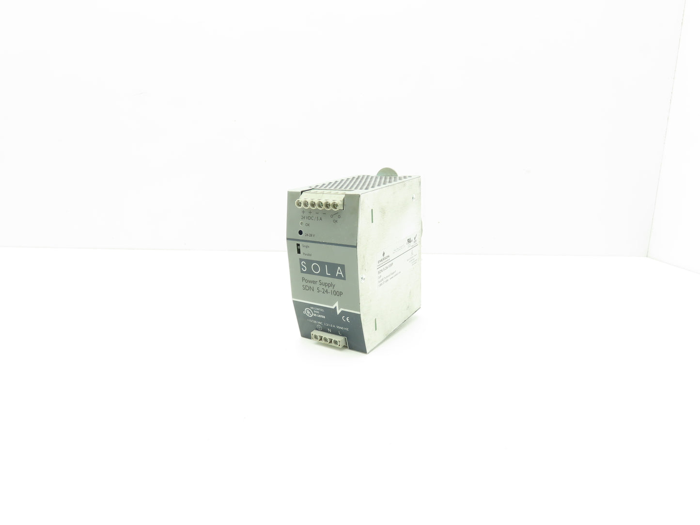 Sola Emerson SDN5-24-100P PLC Power Supply 24V 5A 100-240V