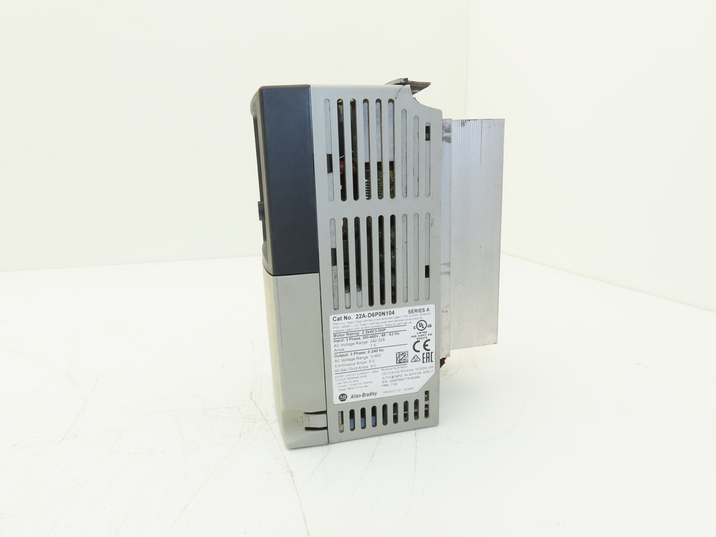 Allen Bradley 22A-D6P0N104 PowerFlex 4 Variable Speed VFD 3Hp 480V 3PH *Read*