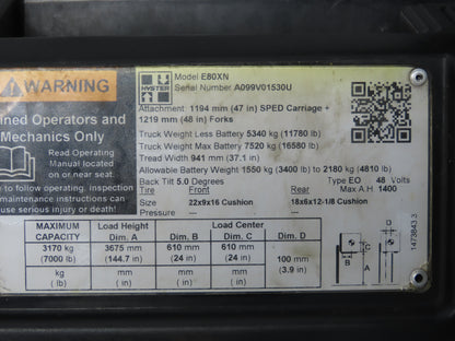 Hyster 8536820 Forklift Control Module Rev 21 Off E80XN READ