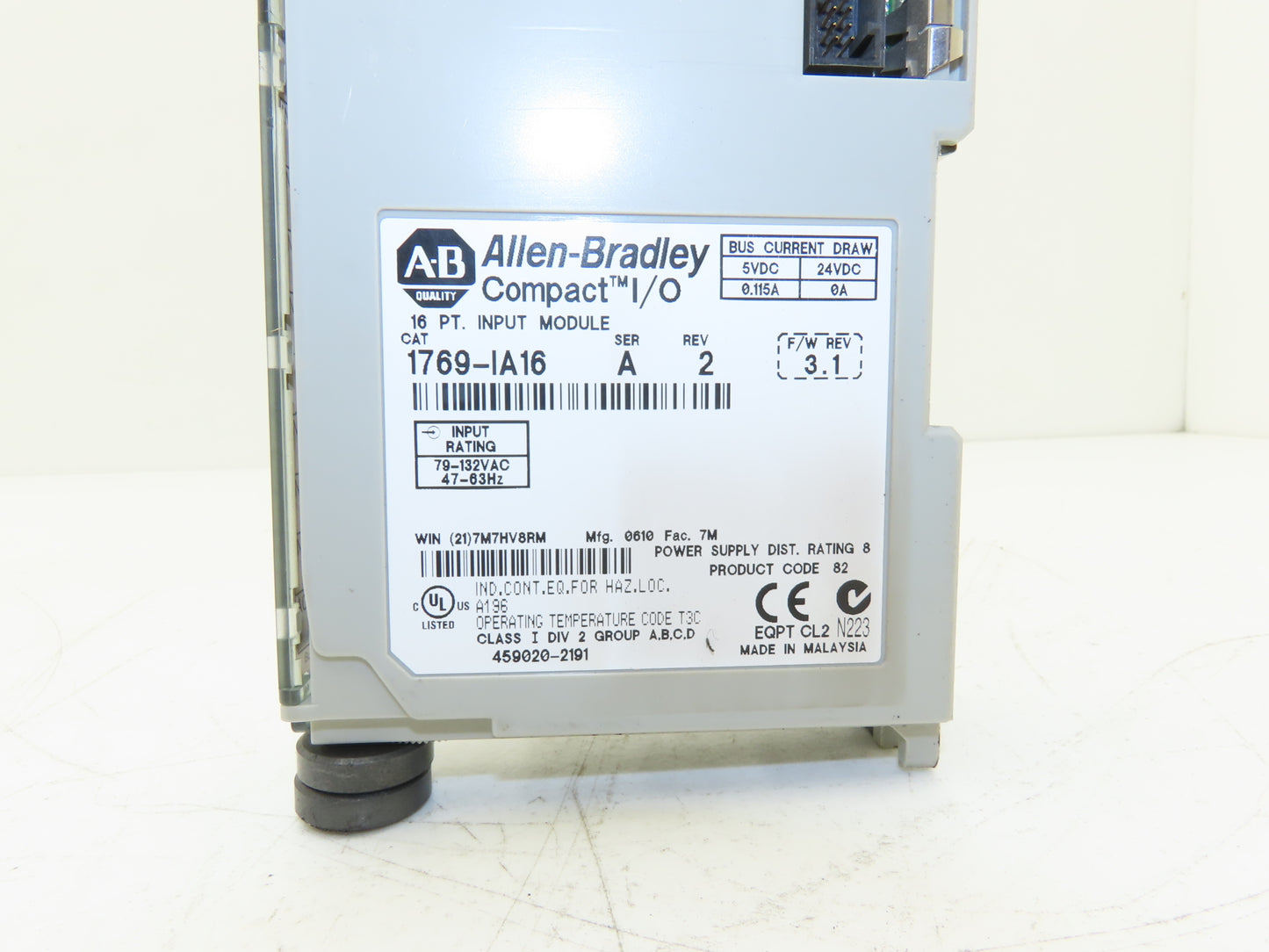 Allen Bradley 1769-IA16 Compact Logix I/O Input Module 16Pt 115VAC Ser A REV 2