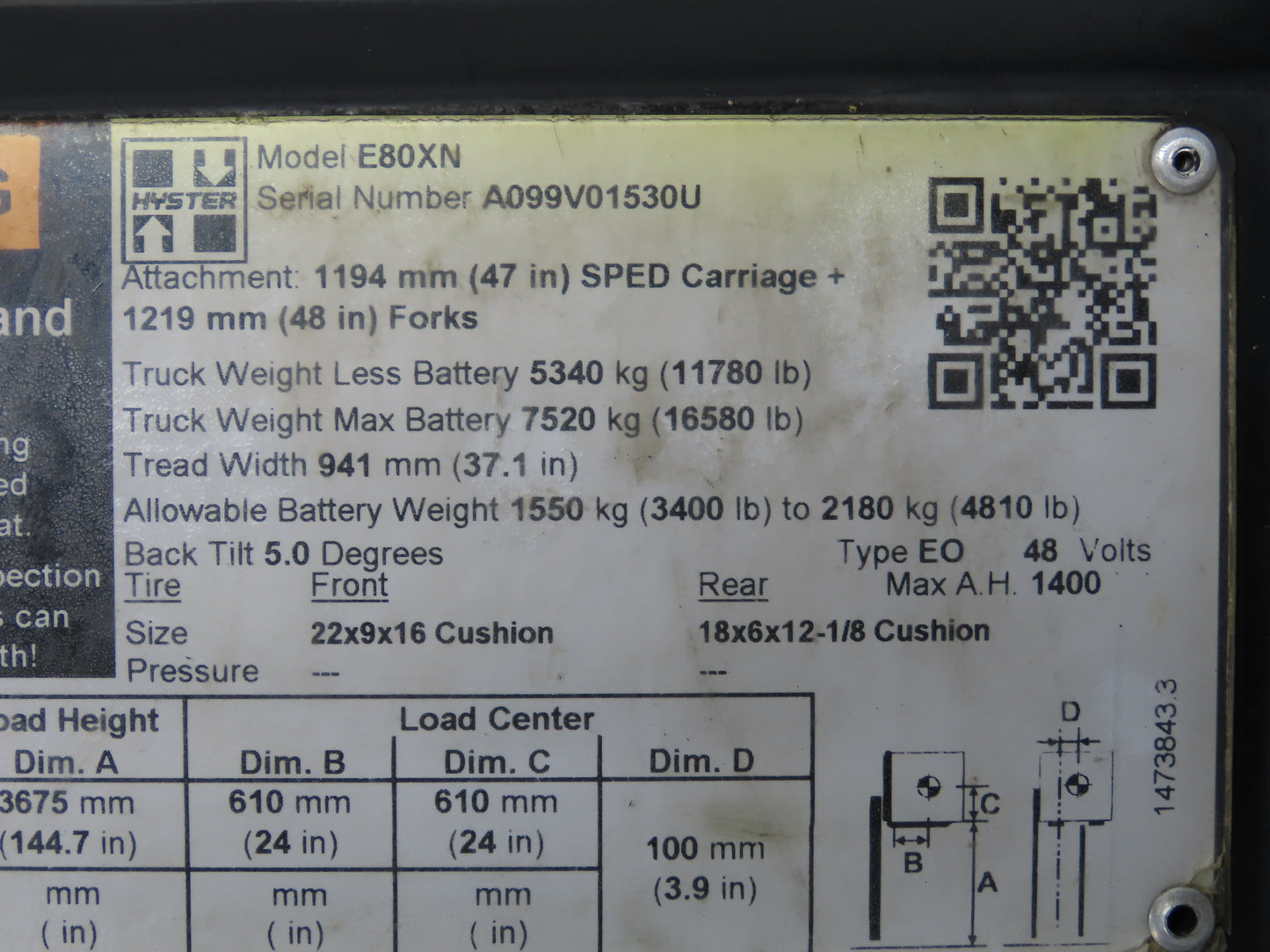 Sevcon 622/11119 Power Converter 36/88VDC To 12VDC Off Hyster E80XN