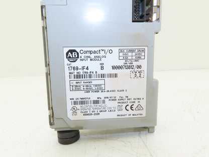 Allen Bradley 1769-IF4 Compact I/O Analog Input Module 24VDC Ser B F/W Rev 3.2