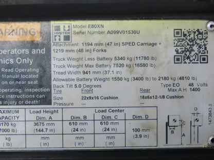 Hyster RU280B-5166P Forklift Curtis Albright DC Motor Contactor Off Hyster E80XN