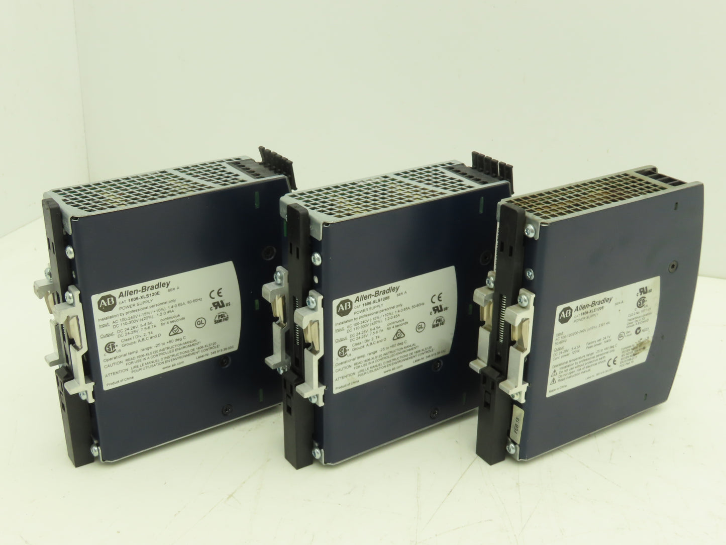 Allen Bradley 1606-XLS120E PLC Power Supply 24VDC 5A 120W 120-240V 1PH Lot of 3
