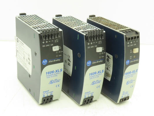 Allen Bradley 1606-XLS120E PLC Power Supply 24VDC 5A 120W 120-240V 1PH Lot of 3