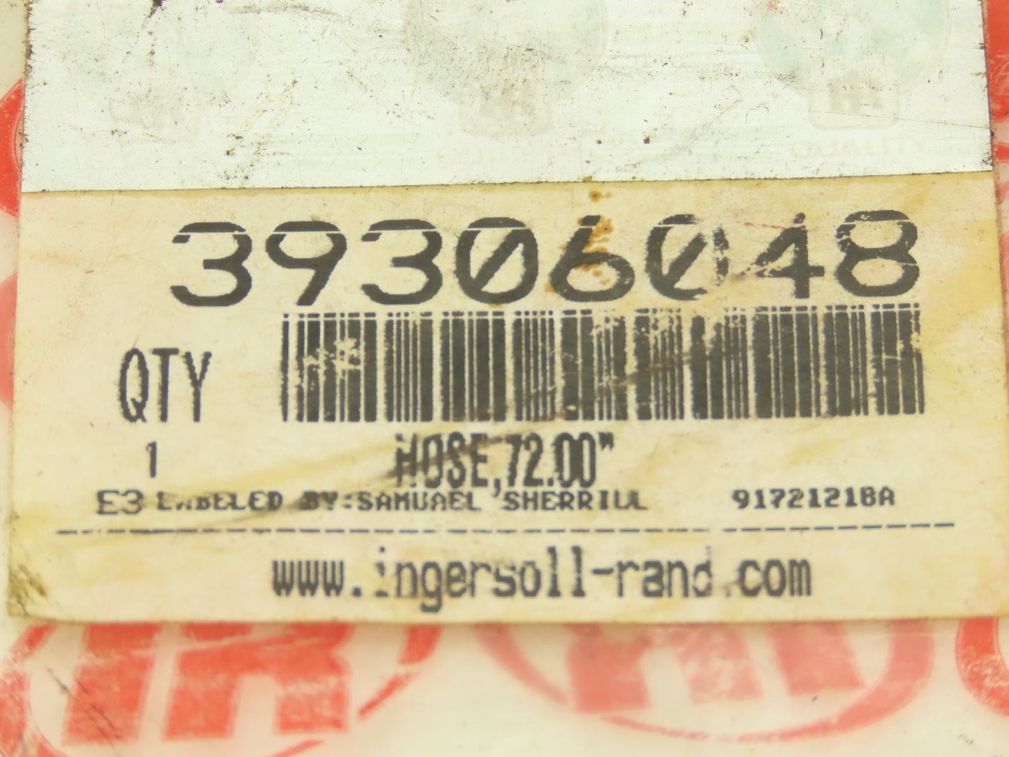 Ingersoll Rand 39306048 Braided Hose Air Compressor 72" Female Swivel Ends