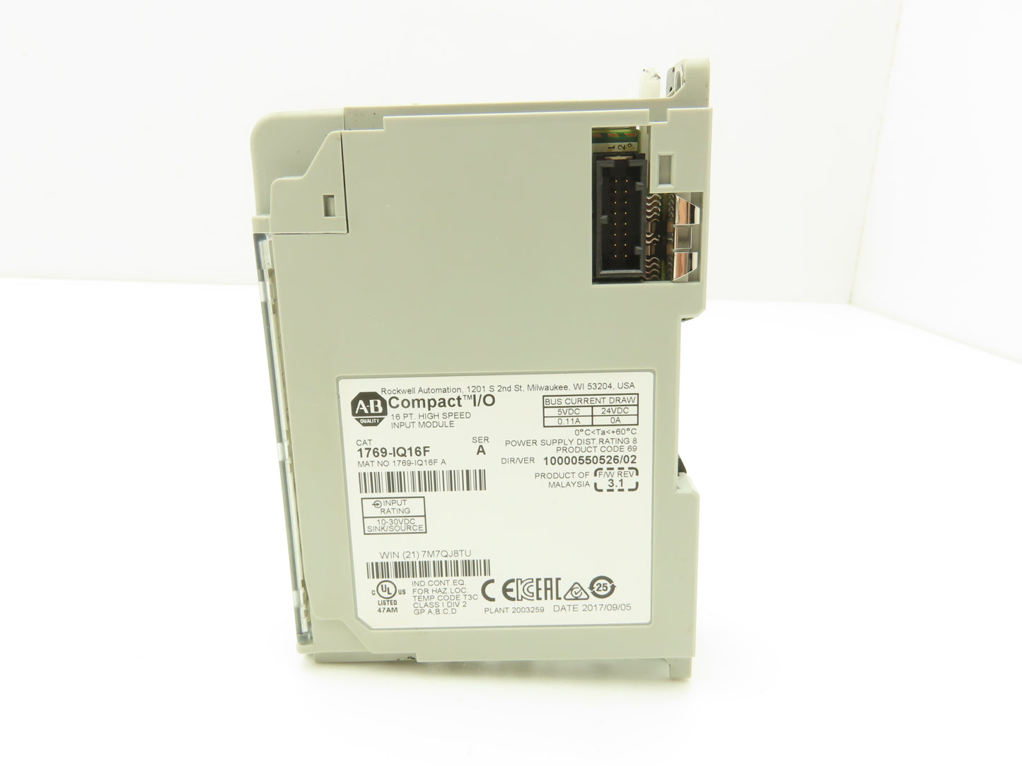 Allen Bradley 1769-IQ16F MicroLogix Compact I/O High Speed Input Module 16 Pt