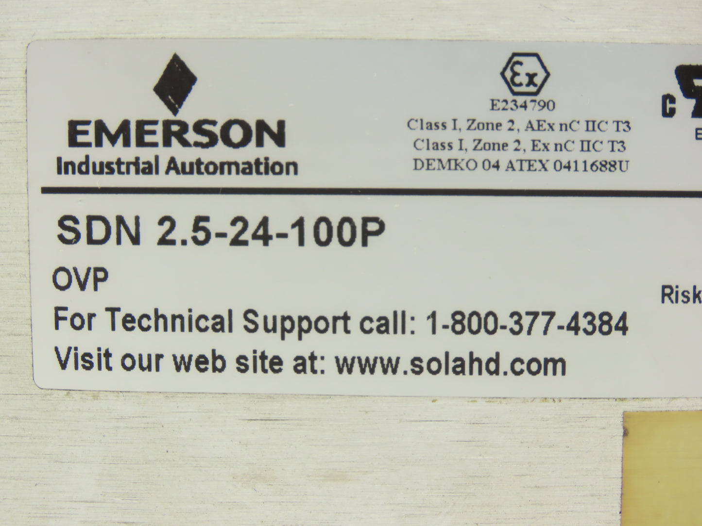 Emerson Sola SDN2.5-24-100P PLC Power Supply 24VDC 2.5A 115/230V 1PH Lot of 4