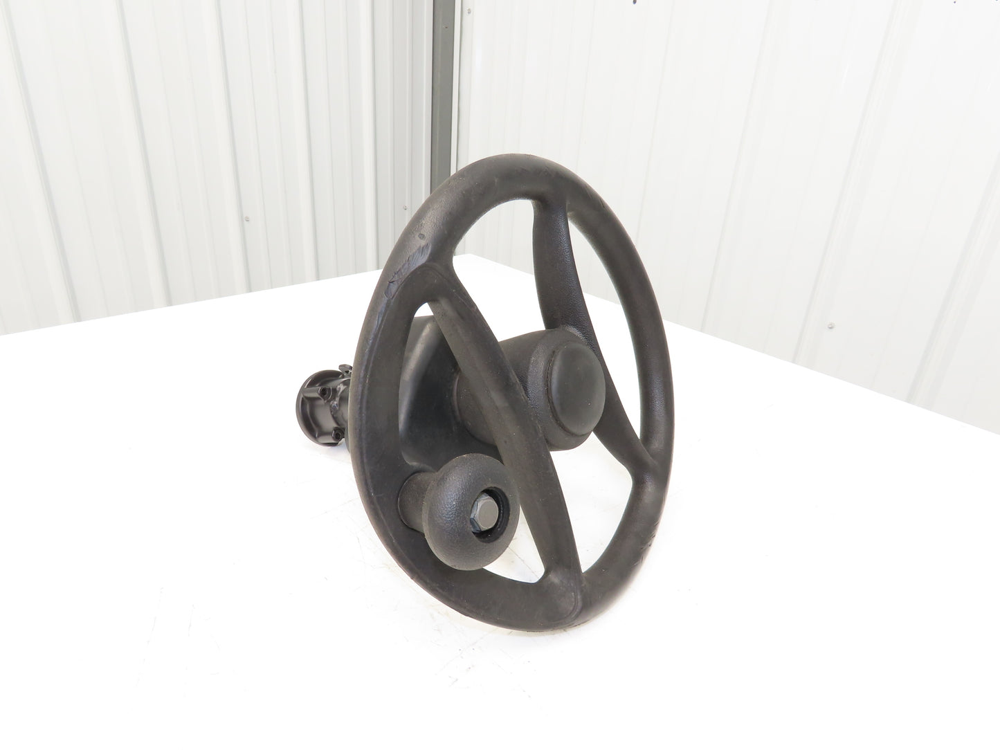 Hyster 8808585 Forklift Steering Wheel & Bracket Assembly Removed From E80XN
