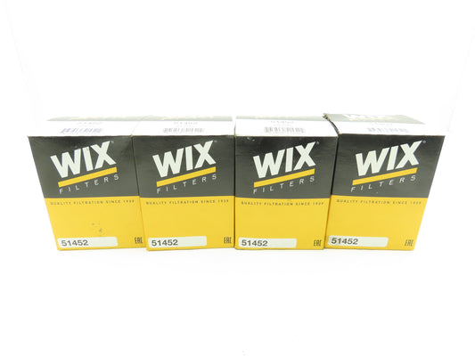 Wix 51452 Hydraulic Spin-On Lube Filter Diesel Engine 3/4"-16  Lot of 4