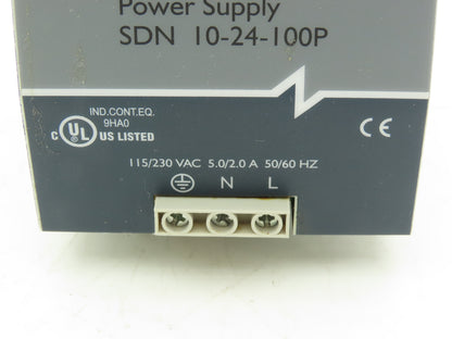 Emerson Sola SDN10-24-100P PLC Power Supply 24VDC 10A 115/230V 1PH
