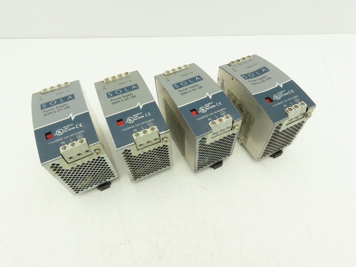 Emerson Sola SDN5-24-100 PLC Power Supply 24VDC 5A 115/230V 1PH Mixed Lot of 6