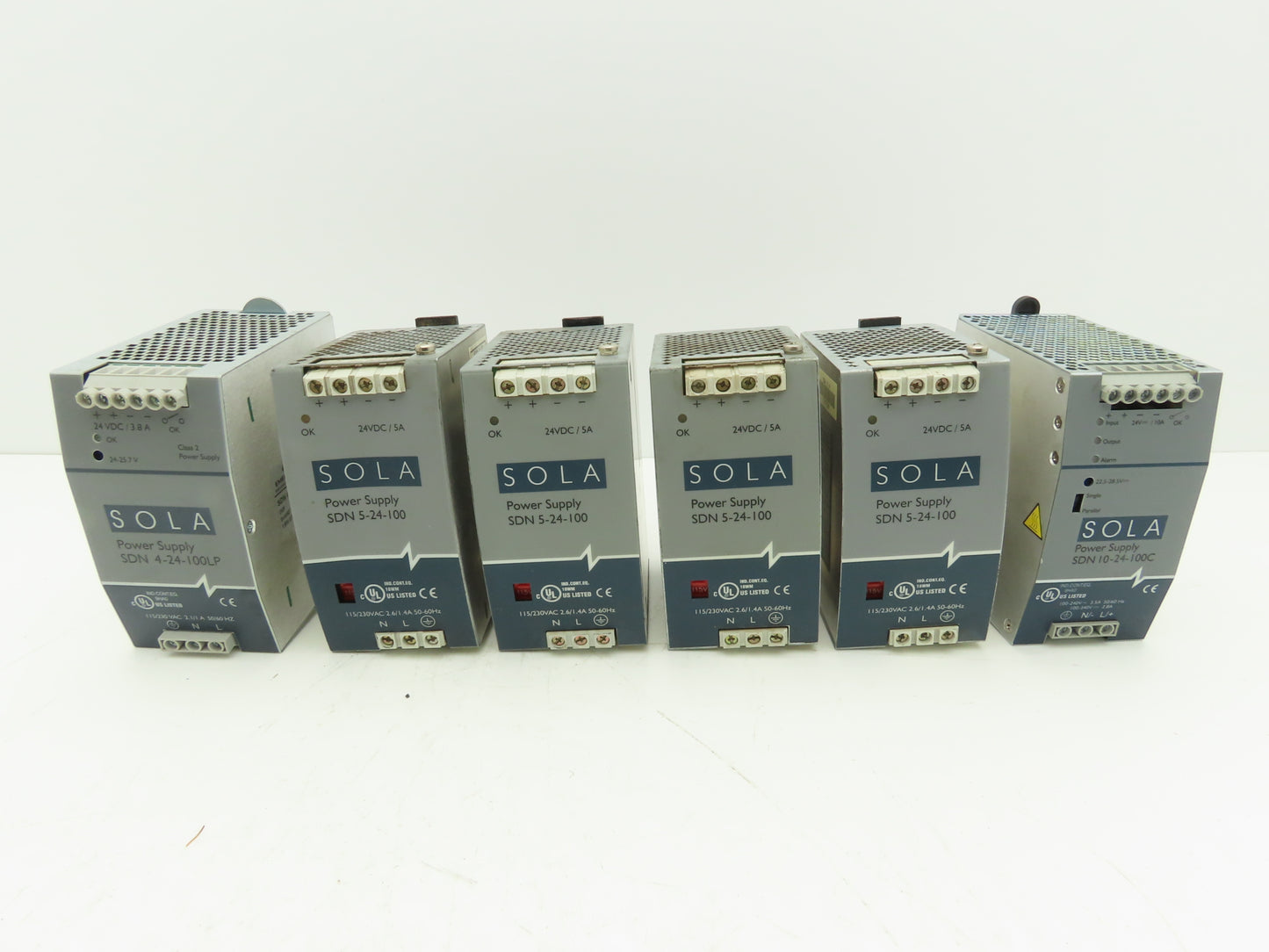 Emerson Sola SDN5-24-100 PLC Power Supply 24VDC 5A 115/230V 1PH Mixed Lot of 6