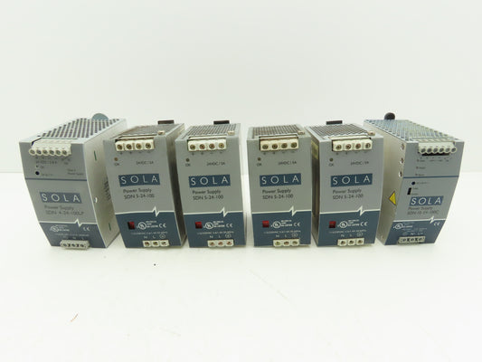 Emerson Sola SDN5-24-100 PLC Power Supply 24VDC 5A 115/230V 1PH Mixed Lot of 6