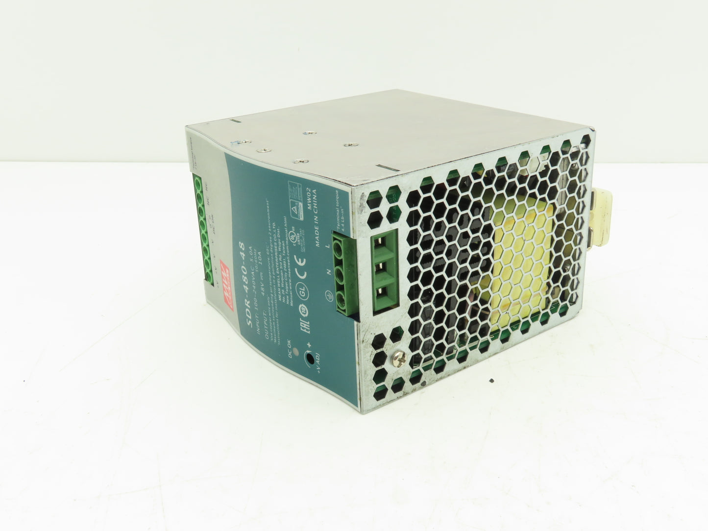 Mean Well SDR-480-48 PLC DIN Rail Power Supply 48VDC 10A 100-240V