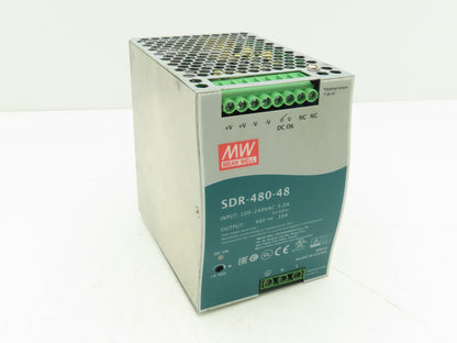Mean Well SDR-480-48 PLC DIN Rail Power Supply 48VDC 10A 100-240V