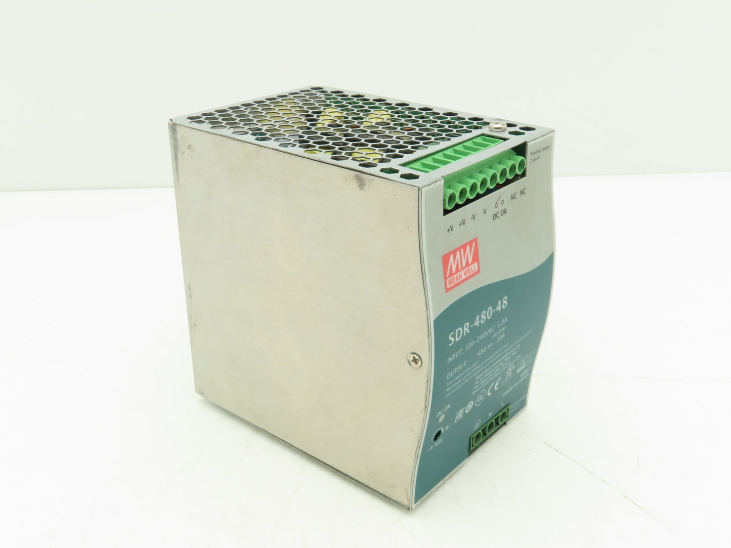 Mean Well SDR-480-48 PLC DIN Rail Power Supply 48VDC 10A 100-240V