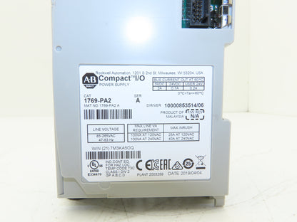 Allen Bradley 1769-PA2 Compact I/O Power Supply Series A W/Terminator End Cap