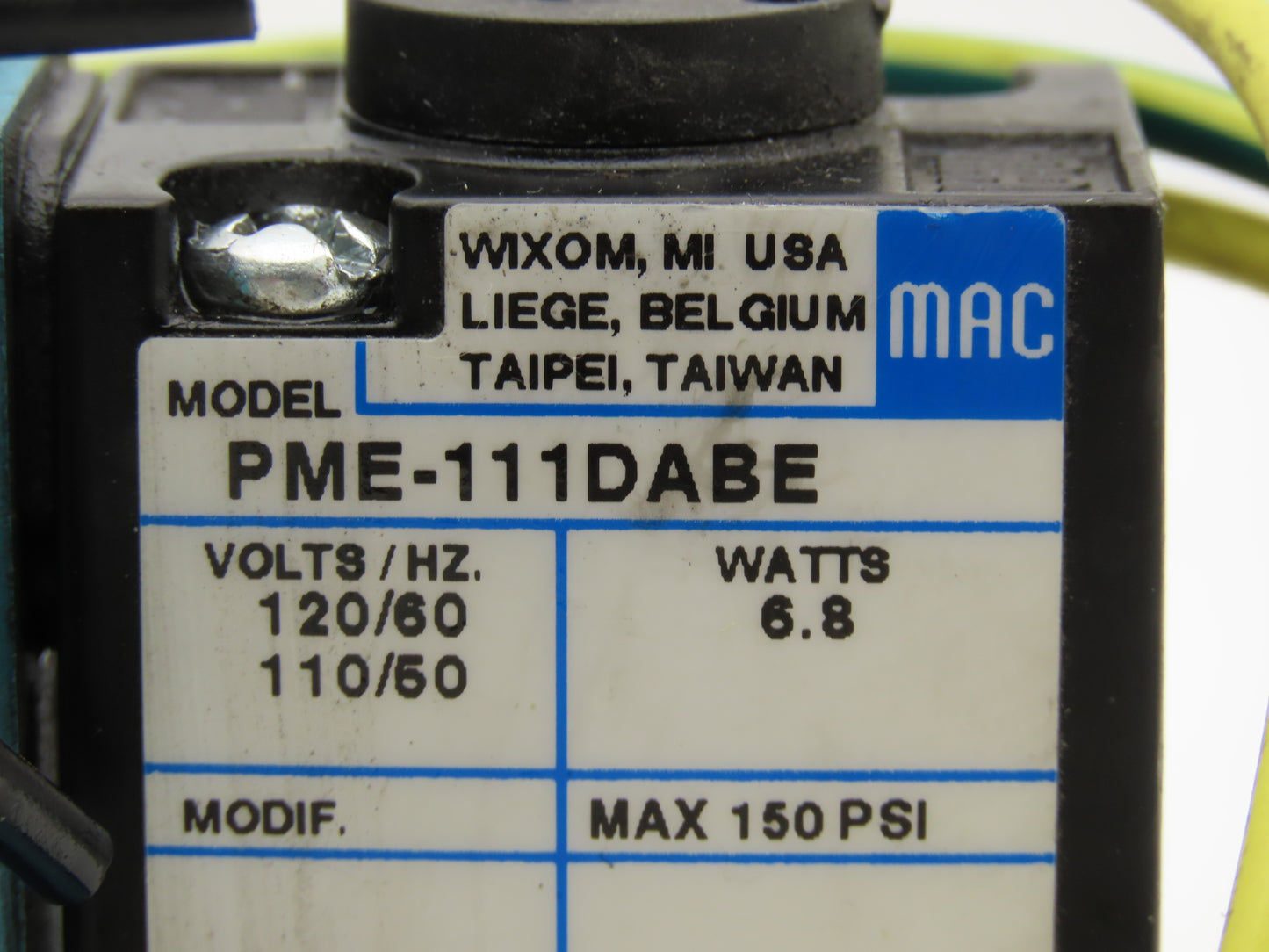 MAC 6311D-212-PM-111DA Pneumatic Solenoid Valve 120V 3/8"NPT Manifold *Read