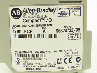 Allen Bradley 1769-PA2 Compact I/O Power Supply Series A Rev 2 with End Cap