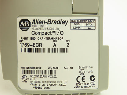 Allen Bradley 1769-PA2 Compact I/O Power Supply Series A w/Terminator End Cap